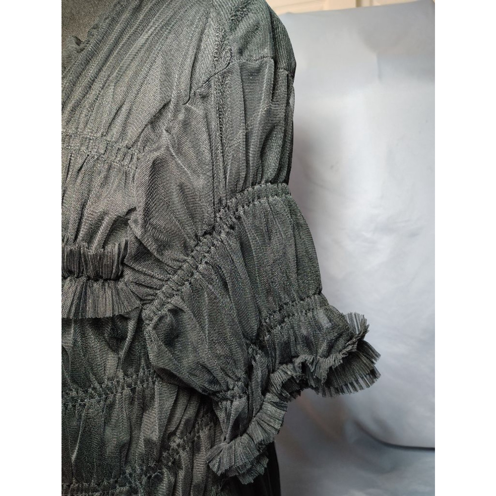 WHO WHAT WEAR Rouched Black Mini Dress L - Picture 7 of 11